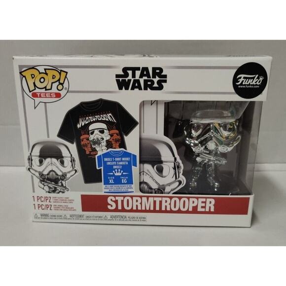 Star Wars Funko Stormtrooper And Tee Shirt (METALLIC) XL #296 - Picture 1 of 16